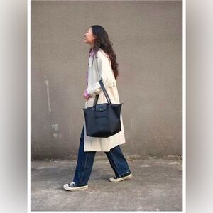 Longchamp tote bag with long handle thick double layer waterproof fabric size M